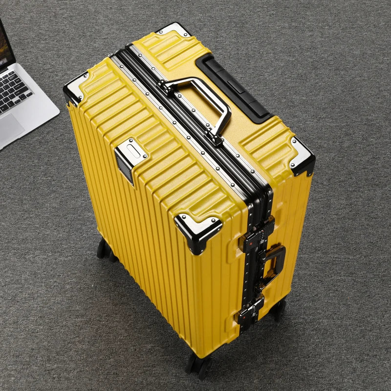 MONTRAVE Aluminum Frame Hardshell Suitcase — Yellow — product photo