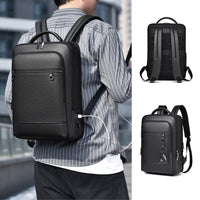 Montrave Executive PU Leather Backpack — USB Charging Travel Bag view 3