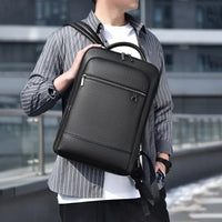 Montrave Executive PU Leather Backpack — USB Charging Travel Bag view 2