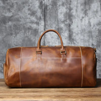 Montrave Vintage Leather Duffel — Crazy Horse Top-Grain Carry Bag view 3