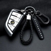 MONTRAVE Woven Leather Keychain view 2