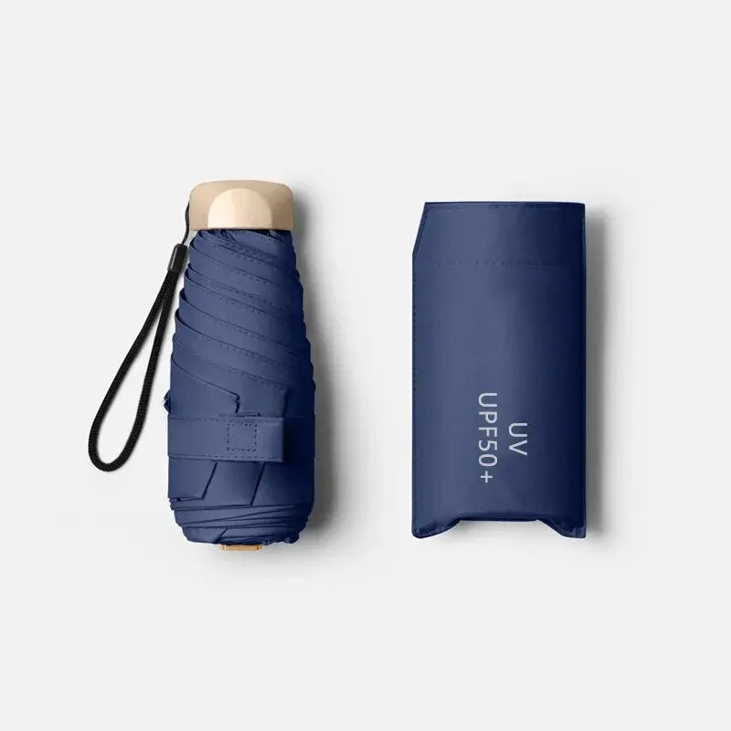MONTRAVE Compact Travel Umbrella — UPF50+ Five-Fold Carry