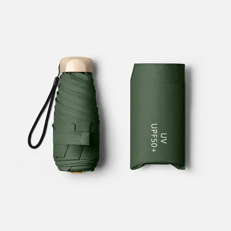 MONTRAVE Compact Travel Umbrella — UPF50+ Five-Fold Carry