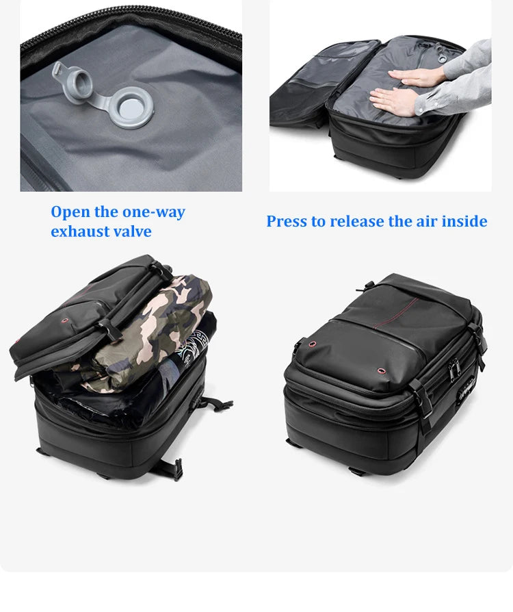 MONTRAVE Compression Travel Backpack — 17" Laptop, Extended Capacity