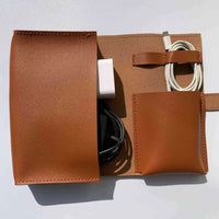 MONTRAVE Leather Cable Organizer Pouch — Roll-Up Tech Case view 2