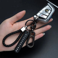MONTRAVE Woven Leather Keychain view 3