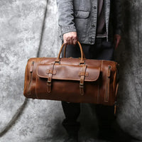 Montrave Vintage Leather Duffel — Crazy Horse Top-Grain Carry Bag view 4