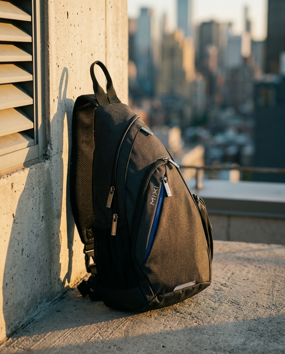 MONTRAVE Sling Backpack — editorial campaign photo