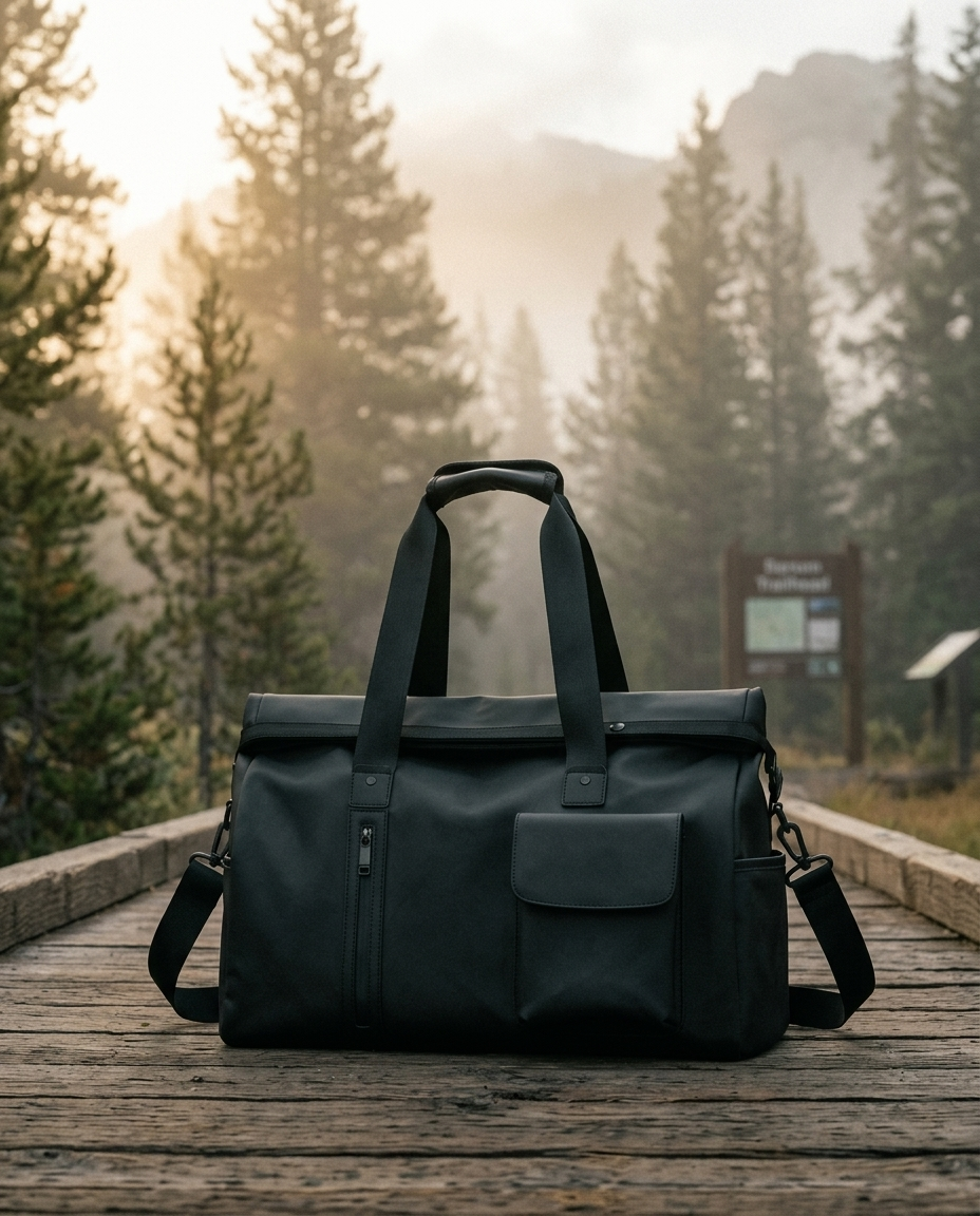 MONTRAVE Carryall Travel Bag — editorial campaign photo