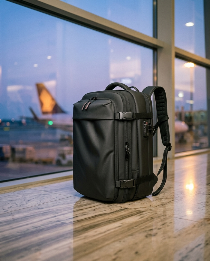 MONTRAVE Compression Travel Backpack — 17" Laptop, Extended Capacity