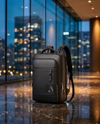 Montrave Executive PU Leather Backpack — USB Charging Travel Bag view 1