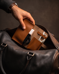 MONTRAVE Leather Cable Organizer Pouch — Roll-Up Tech Case view 7